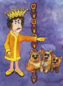 Image of Queen surrounded by purple