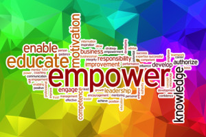 Empower word cloud with abstract background